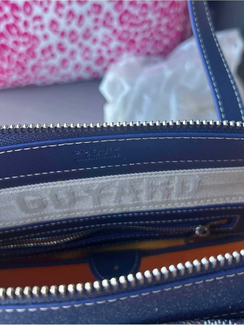 Blue G Shoulder bag chevron pattern NEW